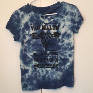 American Eagle Van Halen Tie-Dye Distressed Tee